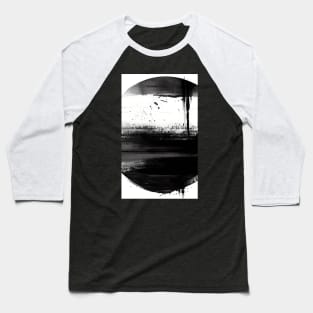 Abstract Minimalism: Black White Circle - Apart Baseball T-Shirt